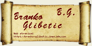 Branko Glibetić vizit kartica